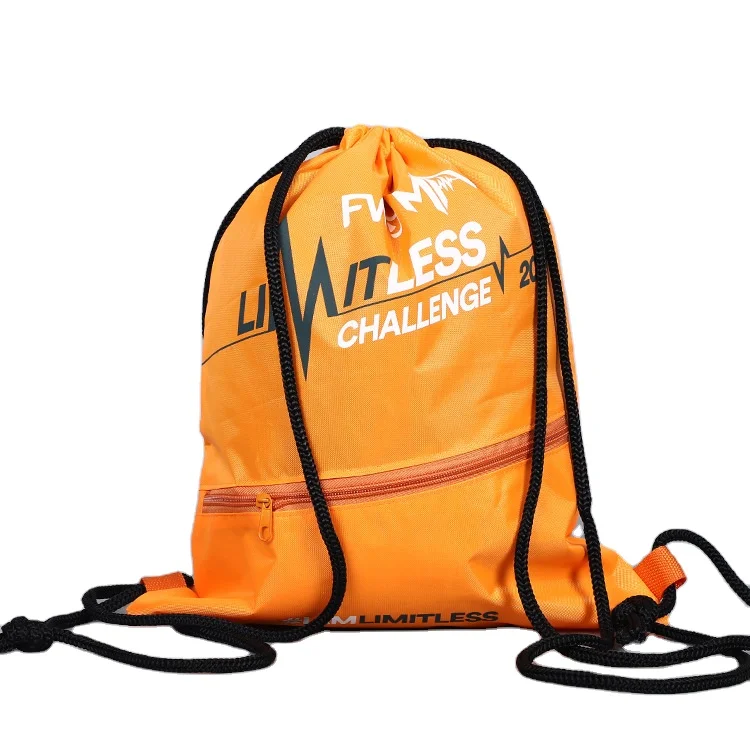 Fitness Drawstring Bags Portable Backpack running bags 420D Polyester can be print your need logo on poly bag