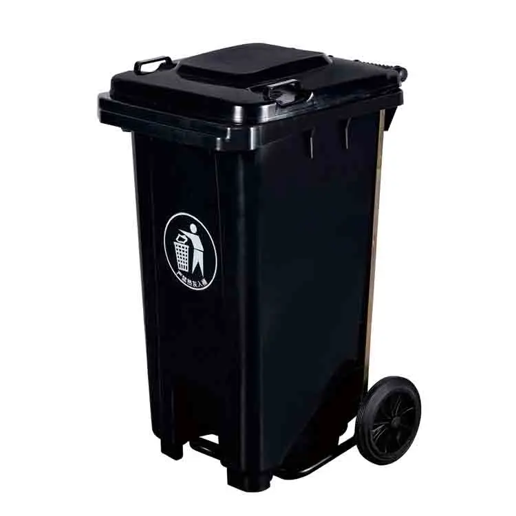 Plastic Rectangular Foot-Pedal Medical Waste Bin 120L Plastic Step-On Street Trash Sorting Garbage Can With Lid