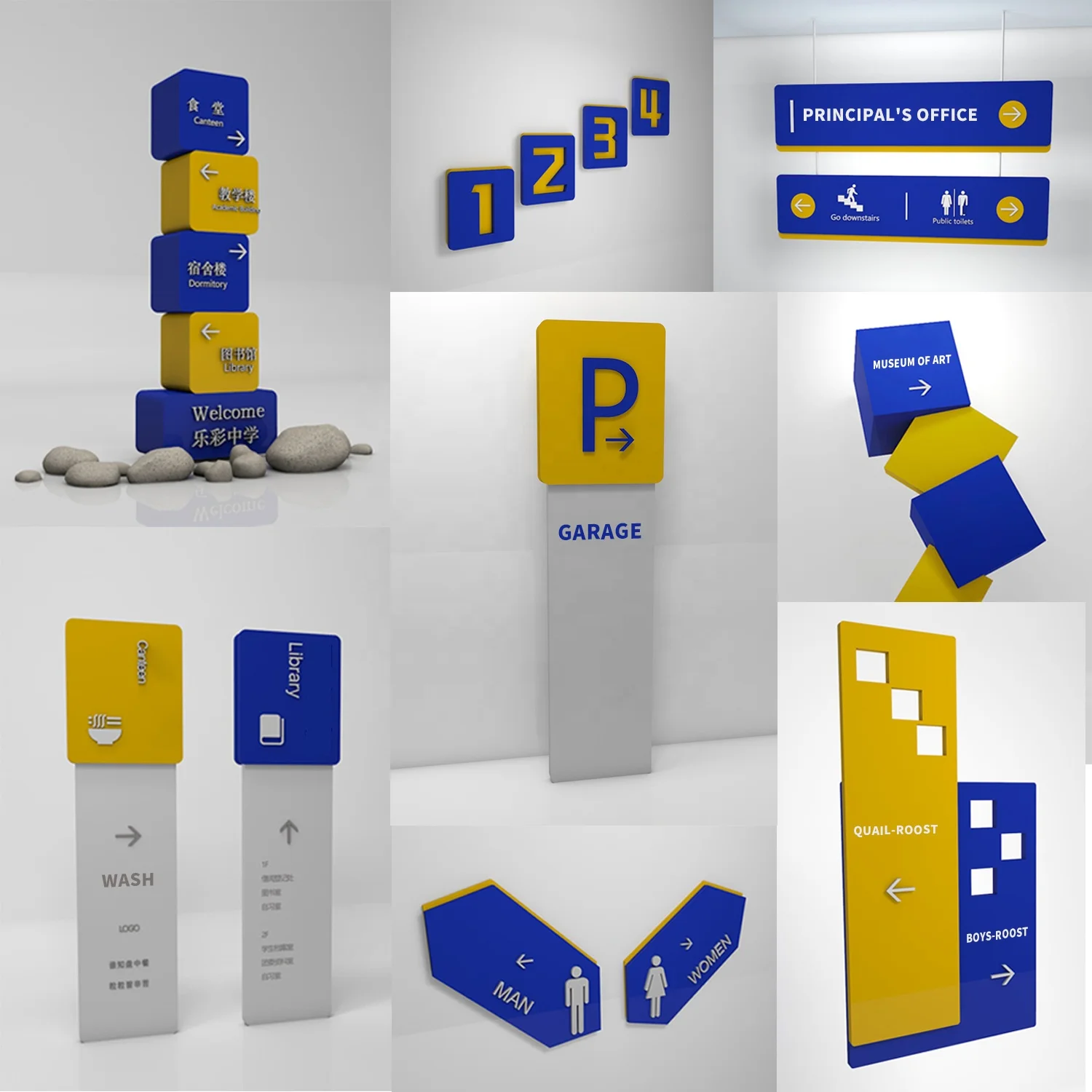 EZD Custom sign Manufacturer Outdoor Fingerpost Sign Street Guide Wayfinding Signage System sign guide system design