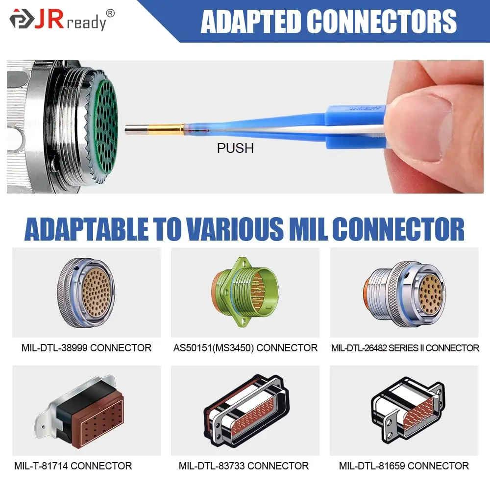 JRready M81969 14 03 16 Solid Barrel Contact Installing Removal Tool for Electrical Connectors in Wiring Interconnect (25pcs)