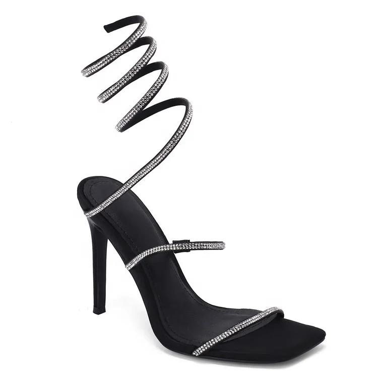 Anmairon Summer Fashion Shoes Square Toe Ankle wrap Strap ladies shoes Sandals Unique High Heels women sandal