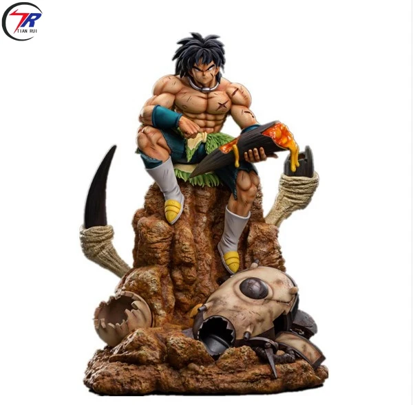 Fine workmanship Anime Dragon Ball Super Saiya Goku Vegeta and son with lamp resin statue art resin crafts