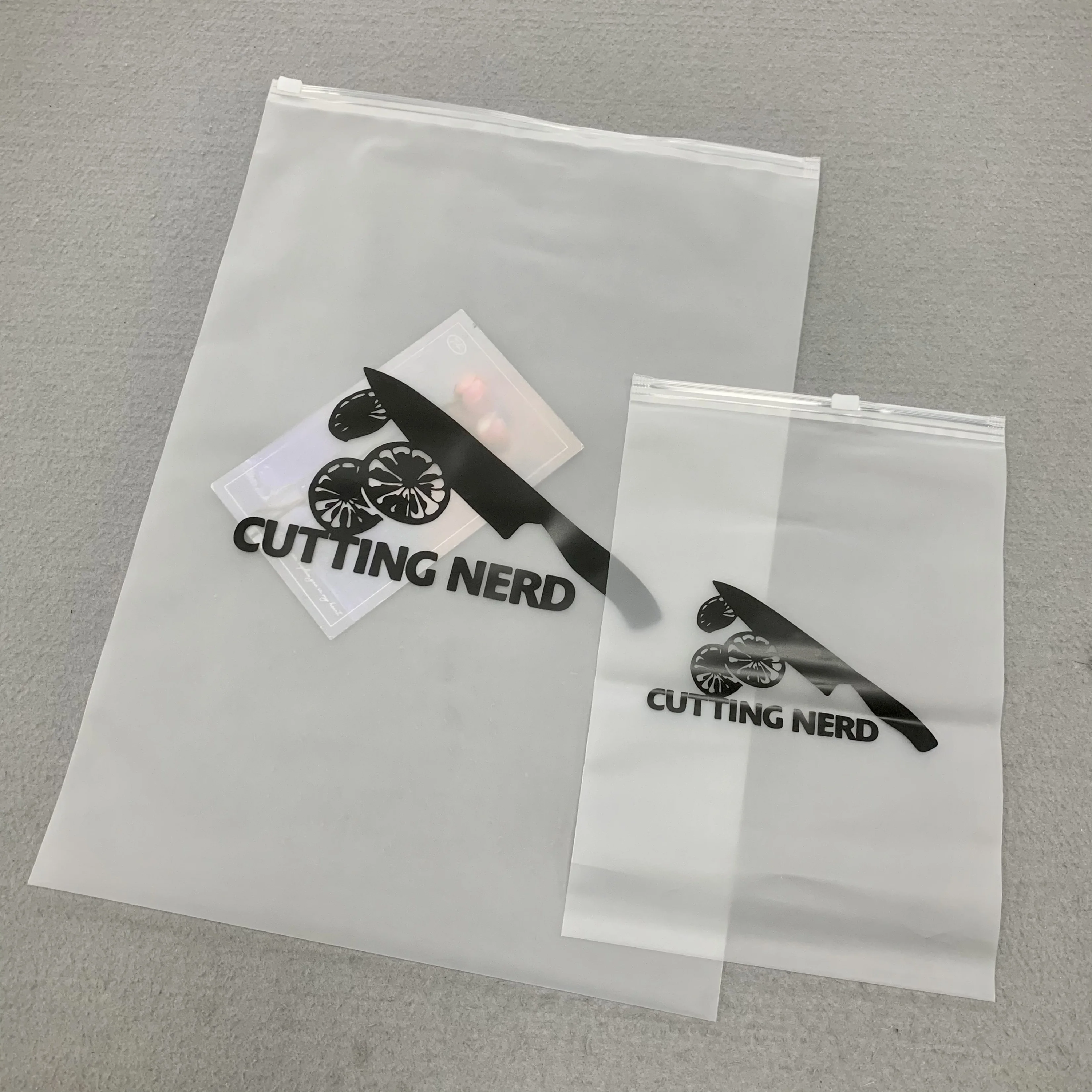 Wholesale evening dresses custom clothing frosted zipper bags custom zipper bag sock packaging ziplock bag