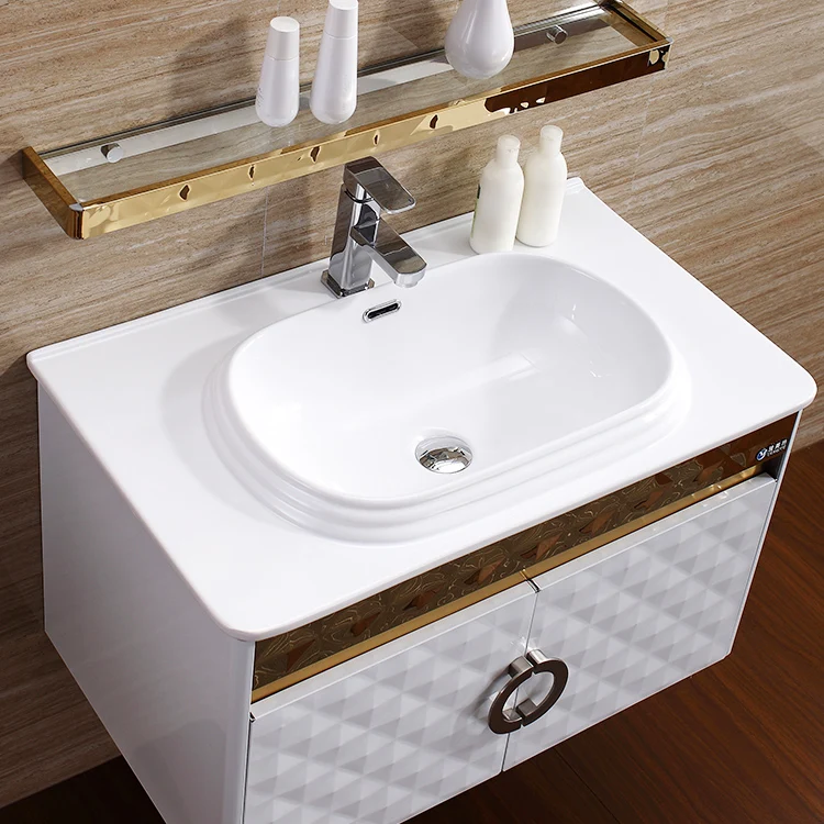 High End Luxury Pedestal Sink Bathroom Vanities Modern Marble Wall Hanging Bathroom Vanity Cabinet