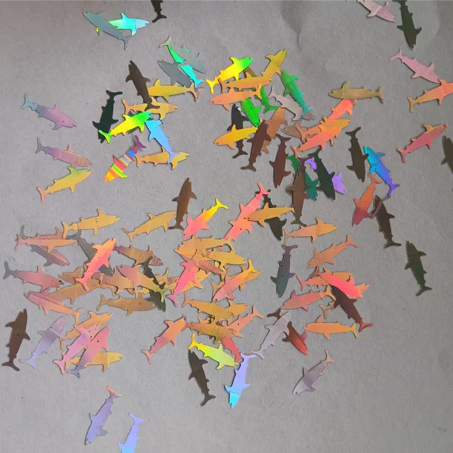 Ocean shark  turtles anchors dolphin  glitter shape