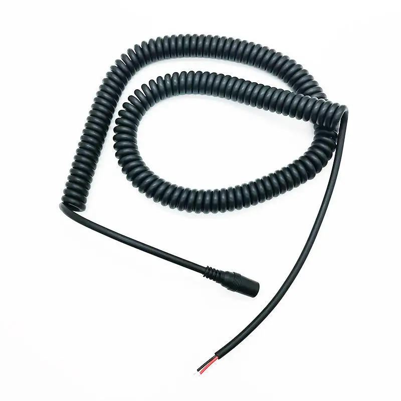 Высококачественный пружинный спиральный 2-жильный провод, кабель постоянного тока 5,5*2,1 5,5*2,5 мм, разъем «папа»/«мама», спиральный силовой кабель