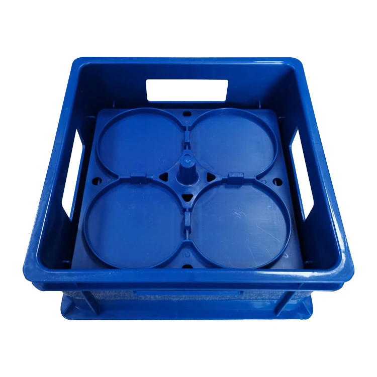 Customized High Quality 4 Bottles Glass Wine Juice Crate Turnover Storage Transport Box Stackable Plastic Beer Crates