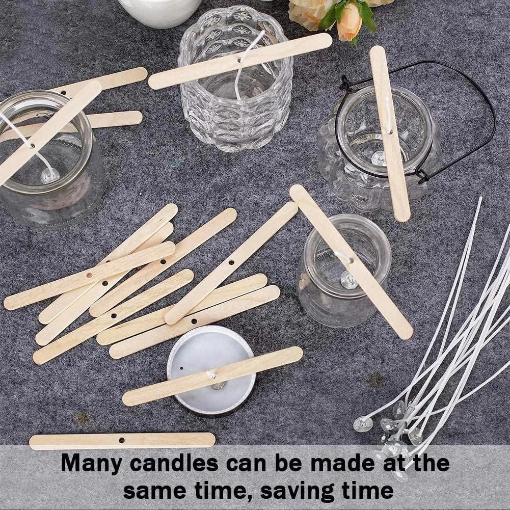 DIY Handmade Cotton Wick Wood Holder Sense Wholesale Wood Candle Wick Holder for Making Scented Container Candles Mold Candles