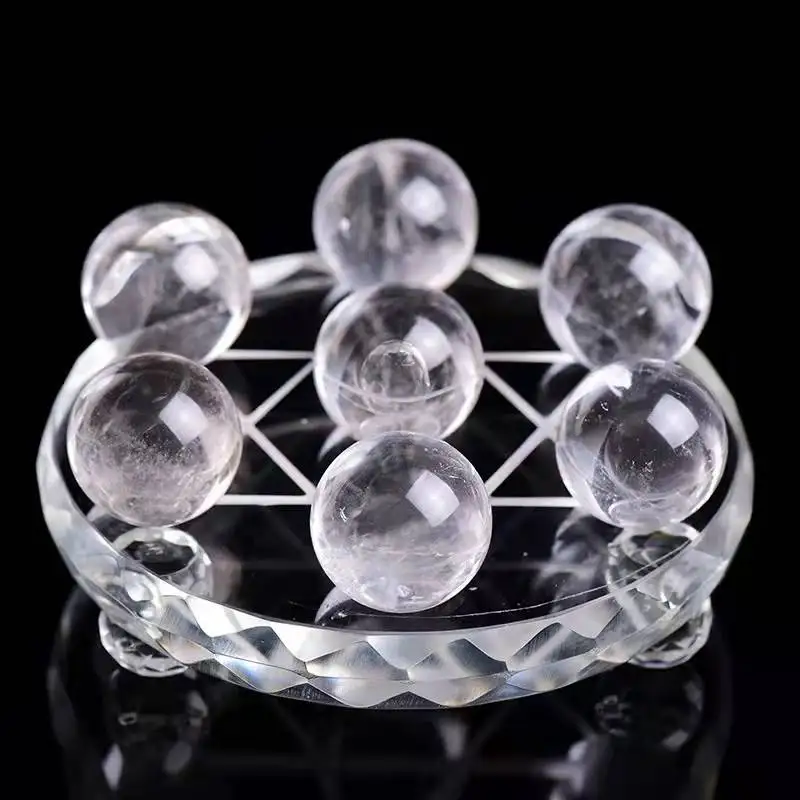 Wholesale seven color star disk crystal ball with good luck