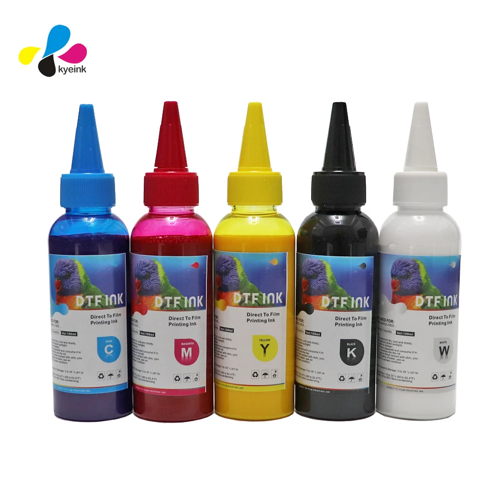 Desktop Dtf Ink for Epson Printheads XP600 L1800 L805 et 8550 Bottle of 100ml CMYKWH Water-based DTF Ink Dtf Ink xp15000 tp2600