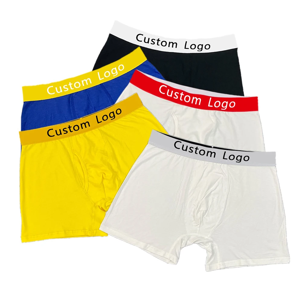 100% Cotton Wholesale Cheap Men Custom Cotton Boxer Shorts Briefs Underwear High Quality Elastic Waist Underpants For Men