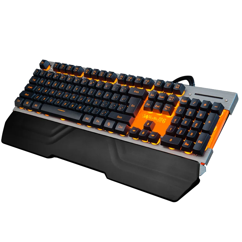 Ergonomic backlit metal 104-key waterproof keyboard computer key RGB keyboard gaming keyboard