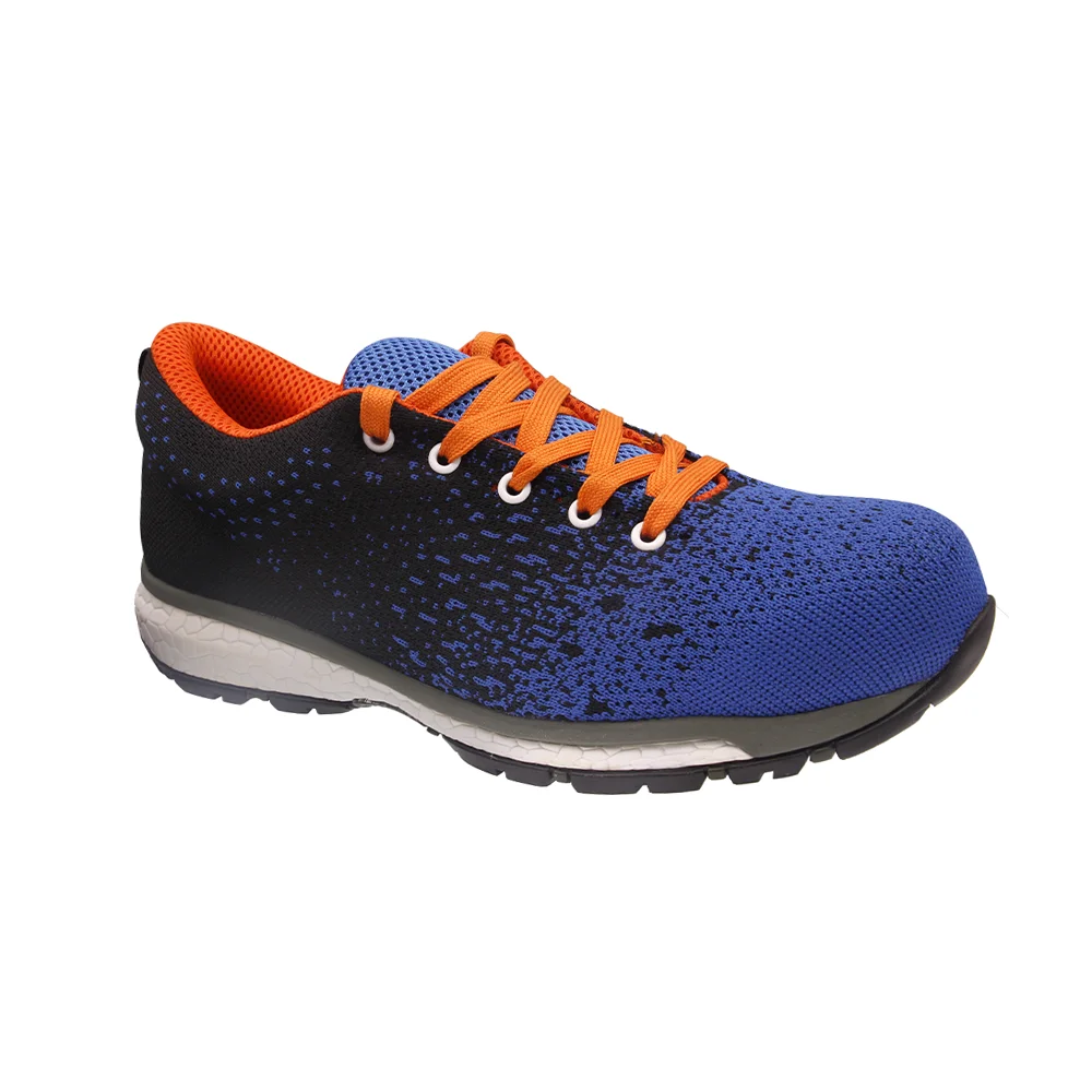 Anti-static Blue Color Fly Knit Cheap Acid Resistant Safety Shoes For Electrician