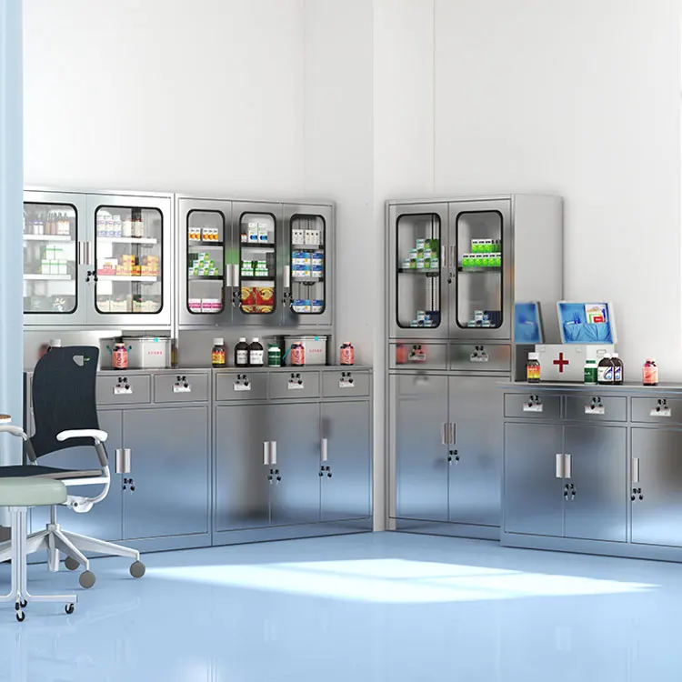 hot selling cheap metal storage filing implant stainless steel modular pharmacy medical furniture lockable hospital cabinet