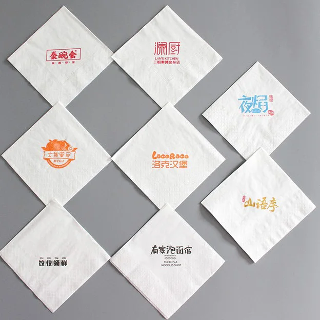 Drink cocktail paper napkin custom printing pattern restaurant paper napkins with logo High quality customization paper napkin