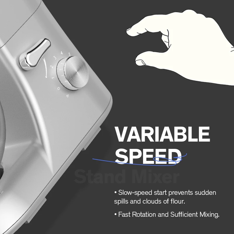 2023 Uliwa New Stand Mixer with 5L Bowl High Quality Stand Mixer Stronger than Hand Blender 1000w