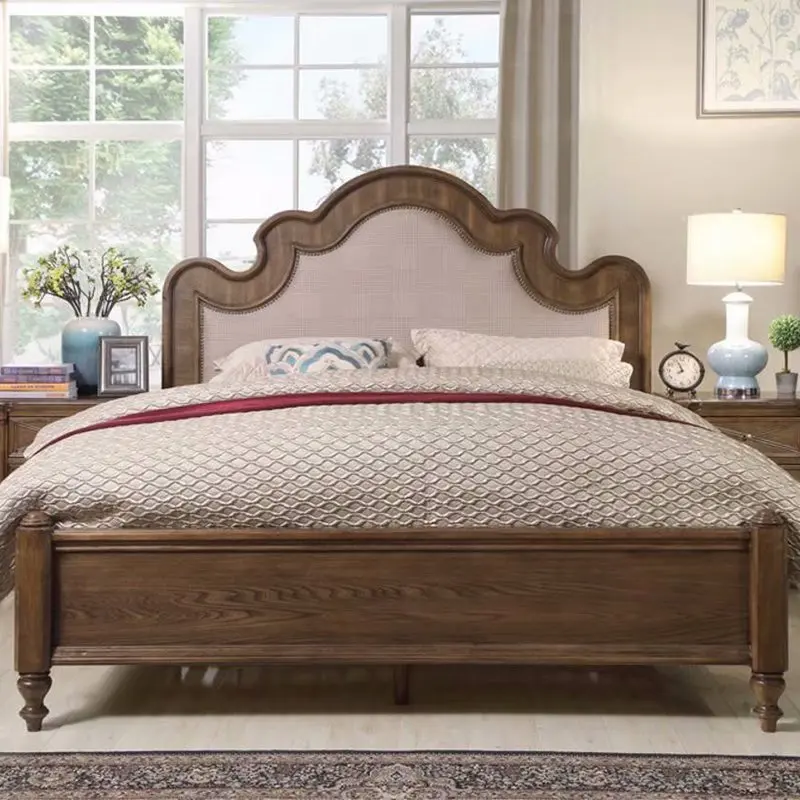 Factory wholesale customization Wooden royal deluxe double bed