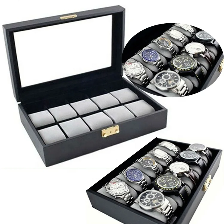 PU Leather Watch Box Case Professional Holder Organizer for Clock Watches Jewelry Boxes Case Display