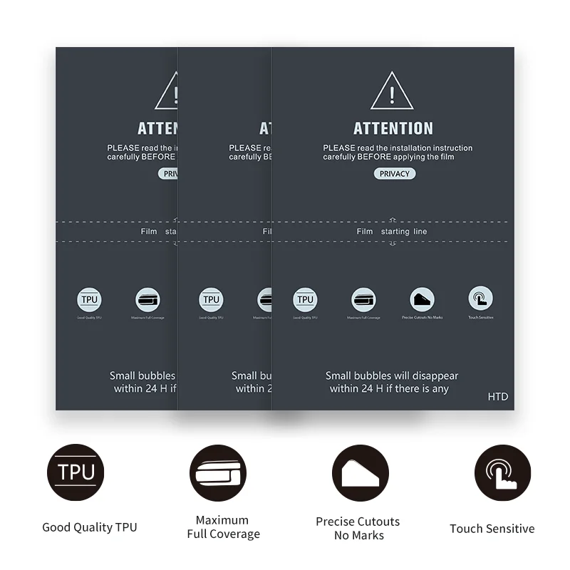 18x12 см гидрогель анти-шпионская защита от отпечатков пальцев, ТПУ Защитная пленка для экрана для любых моделей мобильных телефонов