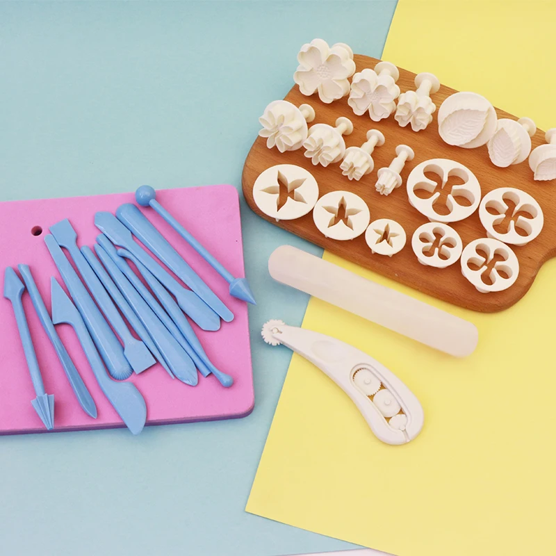 31 pcs rolling pin modelling tools set fondant cake decorating tools set