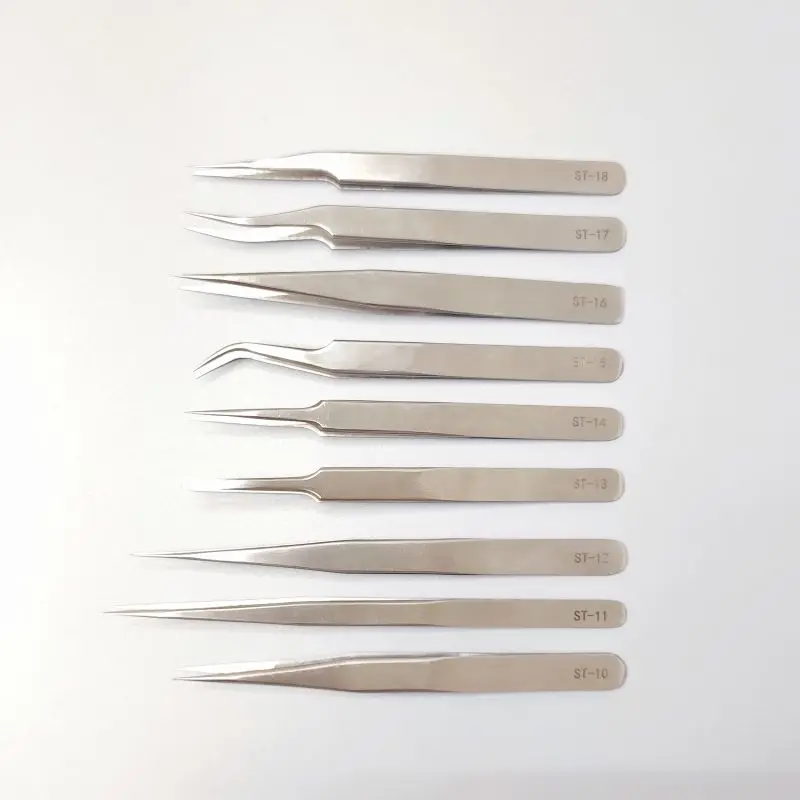 JEJOR Wholesale Vetus ST-10 High Quality Anti-static Stainless Steel ESD Tweezers Eyelash Tweezers