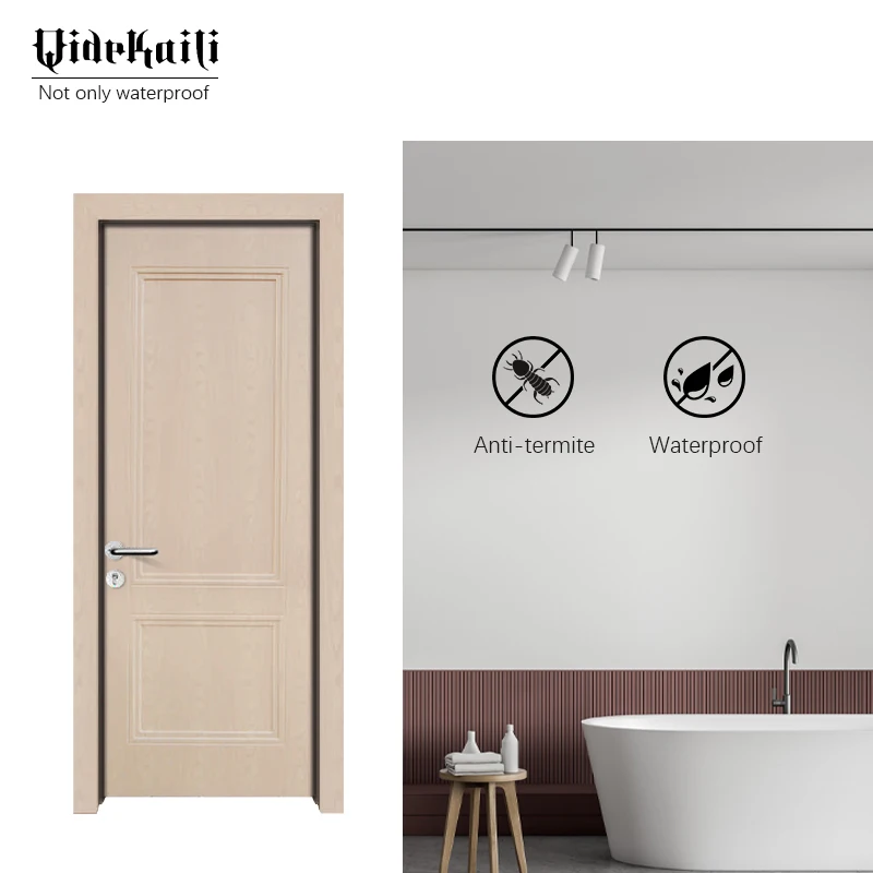 Customization Cheap Price 100% Waterproof WPC Bathroom Interior Doors For Home