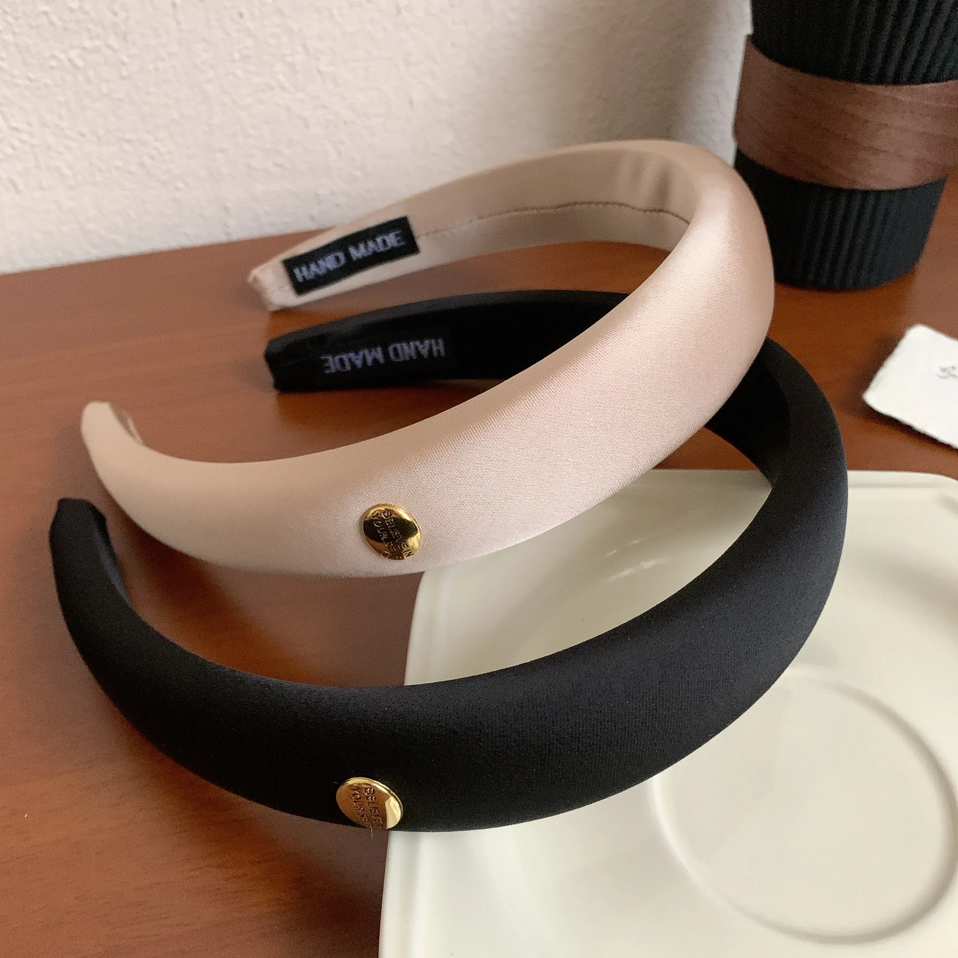 Fashion French Hairband Small Gold Buckle Satin Texture Silk Hair Bands for Girls Hair Hoops High Vertex Hair Accessories(HA016)