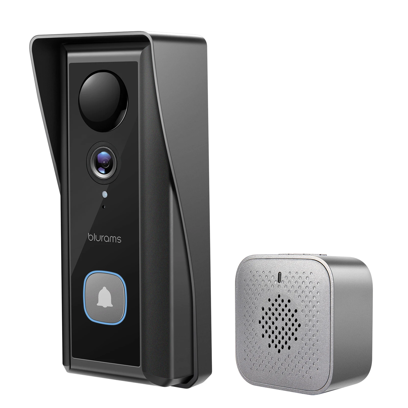 Blurams Two-Way Audio Battery-powered Wireless Door Phone Wifi Video Doorbell with Chime, 2K Resolution,Human/Motion Detection