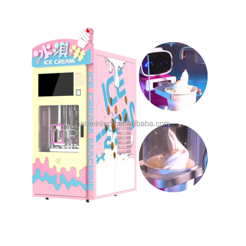Soft Robot Froyo Machine for Ice Softy Cream Machines Makers Vending Maker Automatic Icecream Automated Froyo Machine