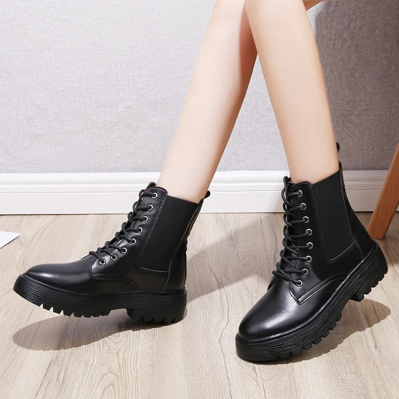 2021 New European Ankle Bot Lady Botas Mujer Boots Black Shoes Women Boots