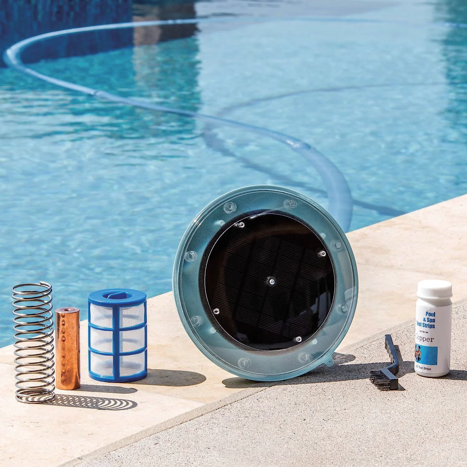 Solar Pool Ionizer Set Reduces Chlorine Algae Purifier Pool Solar Ionizer