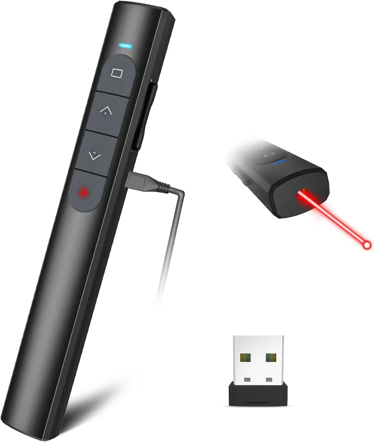 Presentation Clicker Wireless Presenter Remote, PowerPoint Clicker Computer Clicker with Red Light