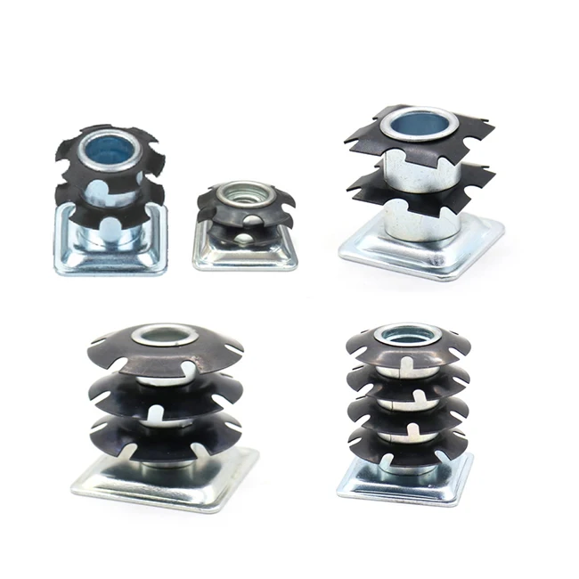 Customized One-stop Purchasing School Desks Chairs Square Tube Pipe to Leveler Zinc Plated Metal Connecting Threaded Nuts Insert
