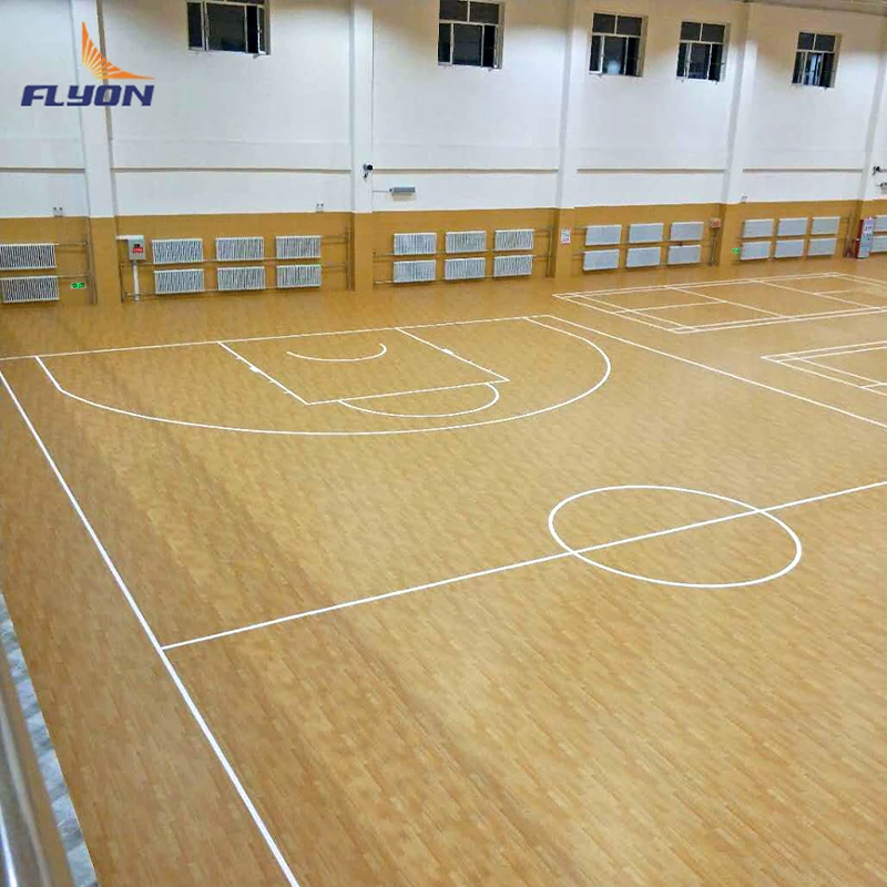 Indoor Gymnasium Event Competition  Badminton Court Mat Volleyball Sports Wooden PVC Badminton Court Flooring