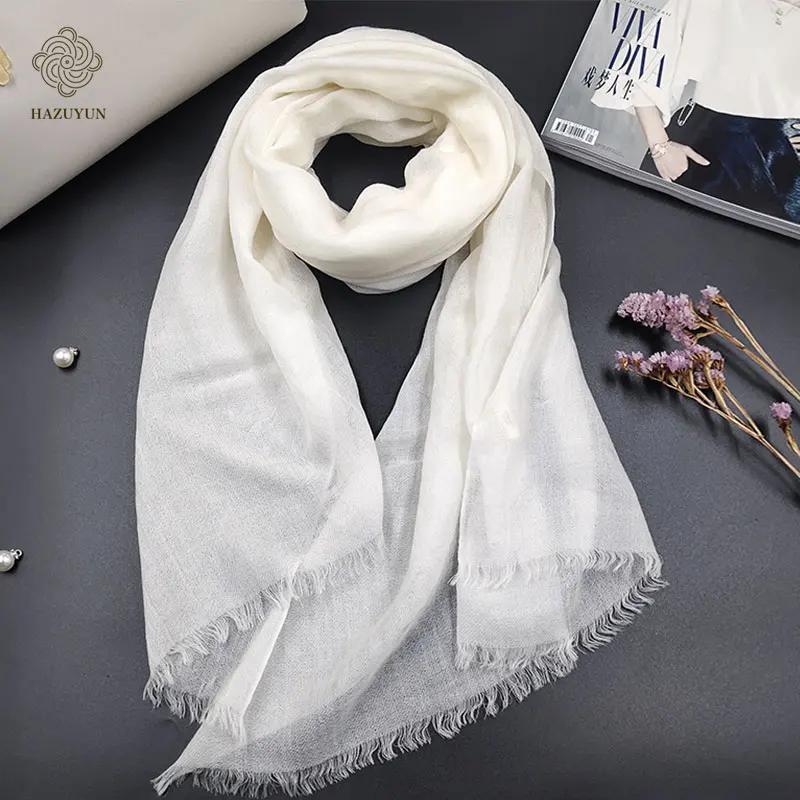 Wholesale women warm white natural mongolian 100% cashmere scarf for painting