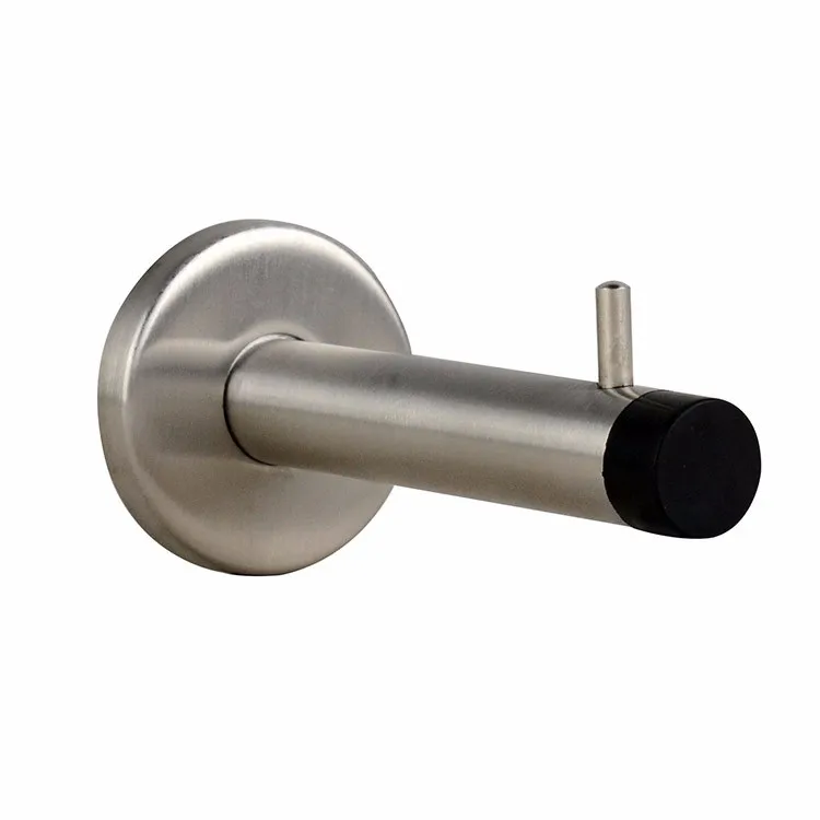 Stainless Steel Exterior Metal Door Accessories Security Rubber Floor Mounted Rubber Door Stopper