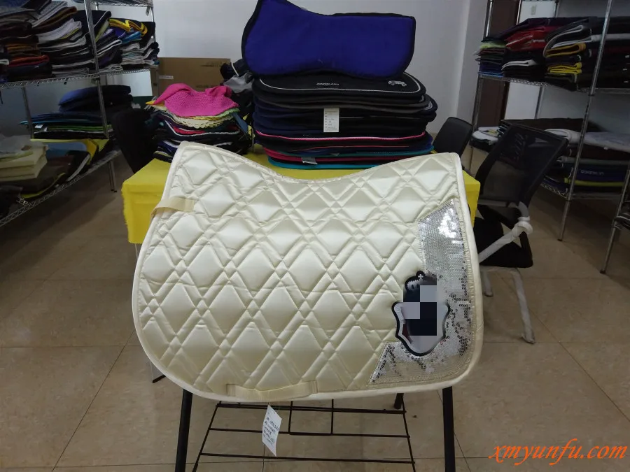 
Horse Equestrian Golden Satin cloth Horse Saddle Pad 