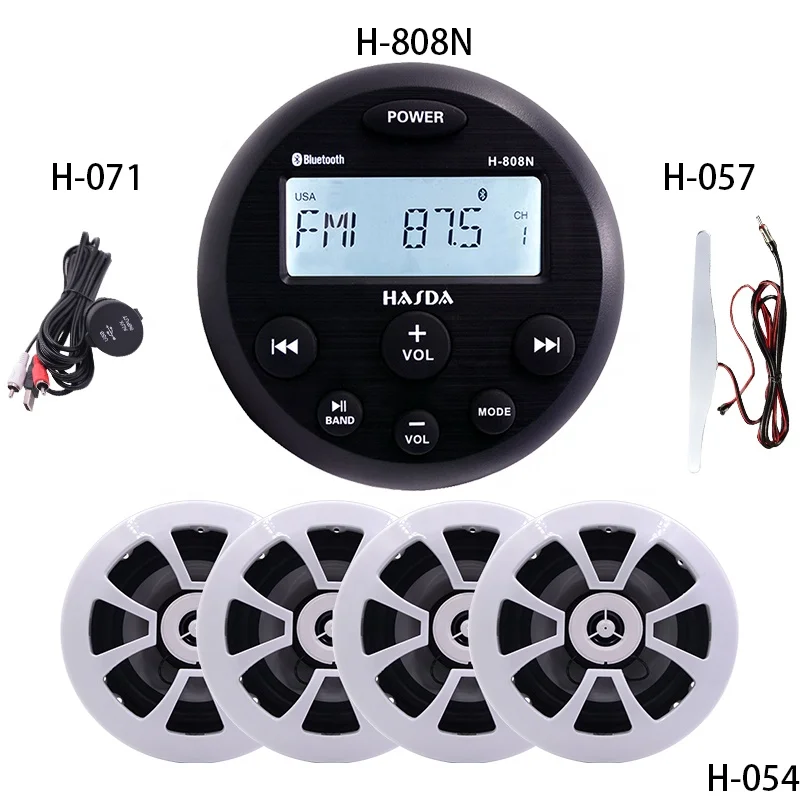 Waterproof Motorcycle mp3 player with hands free for golf cart marine bathroom swimming spa pool dudio H-808N