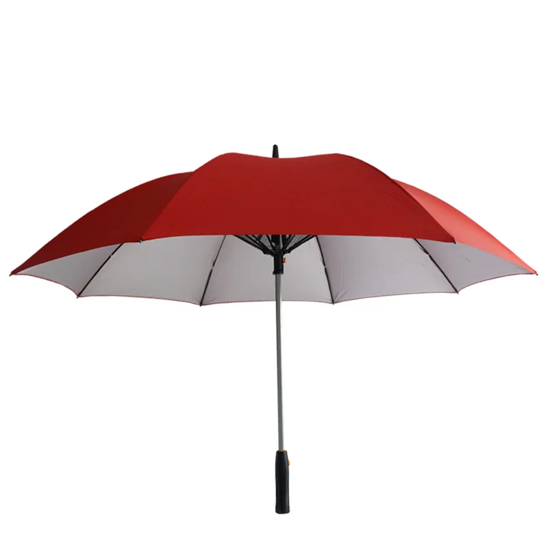 27inch*8k bright red silver coating manual open USB and battery charge cooling fan for sale parasols umbrella