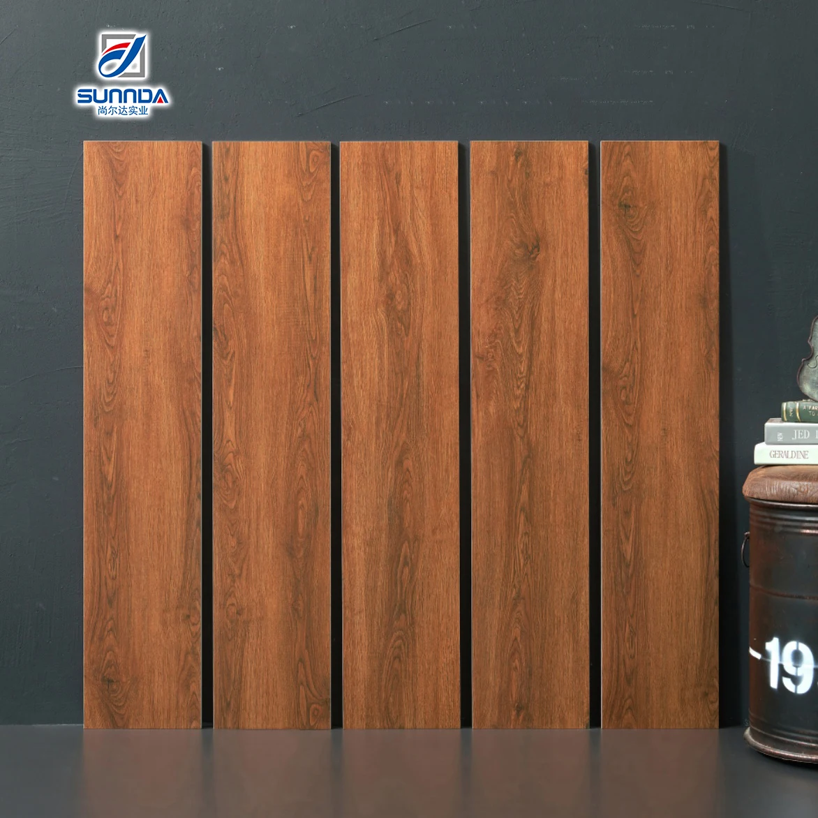 Living Room Non-slip Ceramic Wood Tiles Building materials 200x1000mm Matt Floor Wooden Porcelain Tile