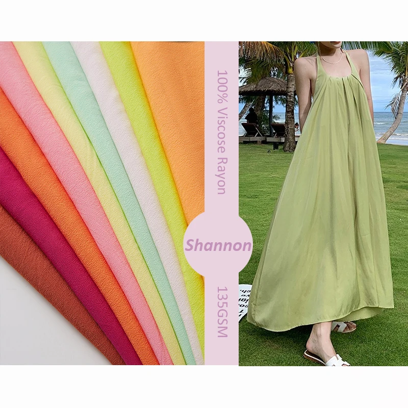 Factory Prices Fast Delivery 100 rayon viscose plain dyed poplin crepe fabric