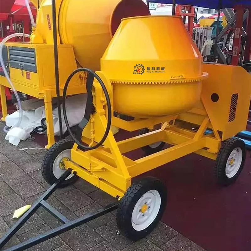 Portable 350L 400L 500L 4-wheel mobile gasoline diesel concrete cement mixer factory direct sales