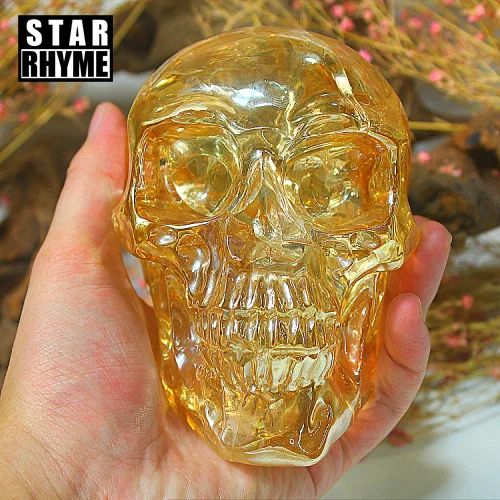 Кристально прозрачные Резные кварцевые золотые черепа K9 с высококачественным украшением, распродажа