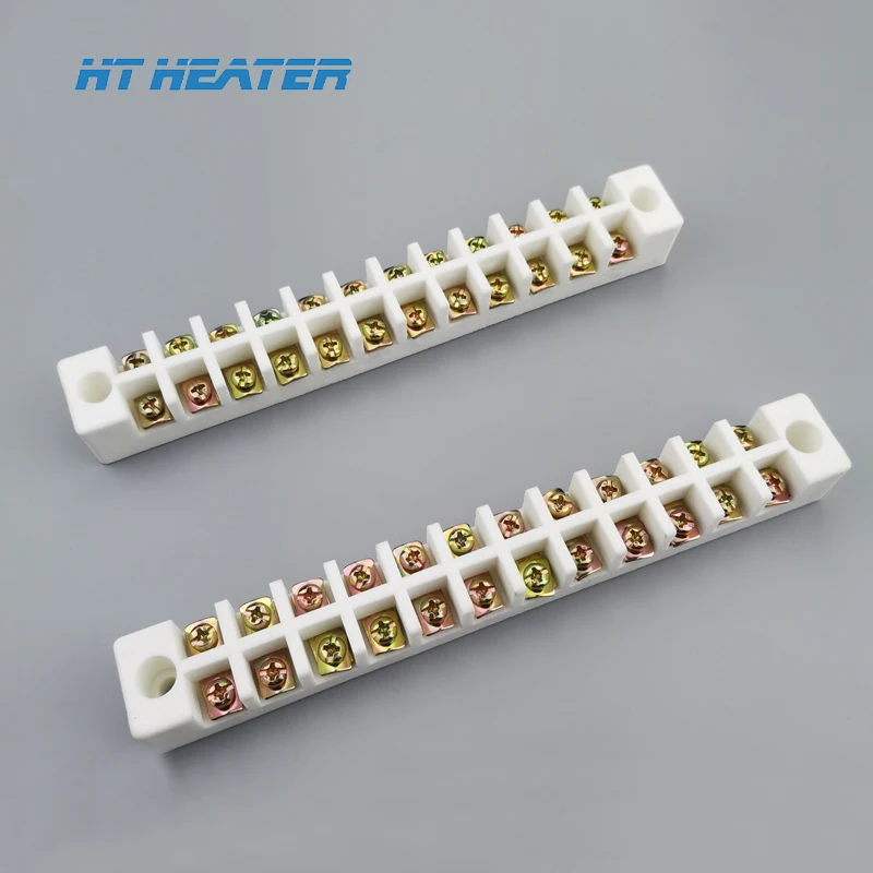 Hongtai 5A 10A 20A 25A 35A 50A Talc porcelain High frequency long short 2 3 5 6 8 poles ceramic terminal block