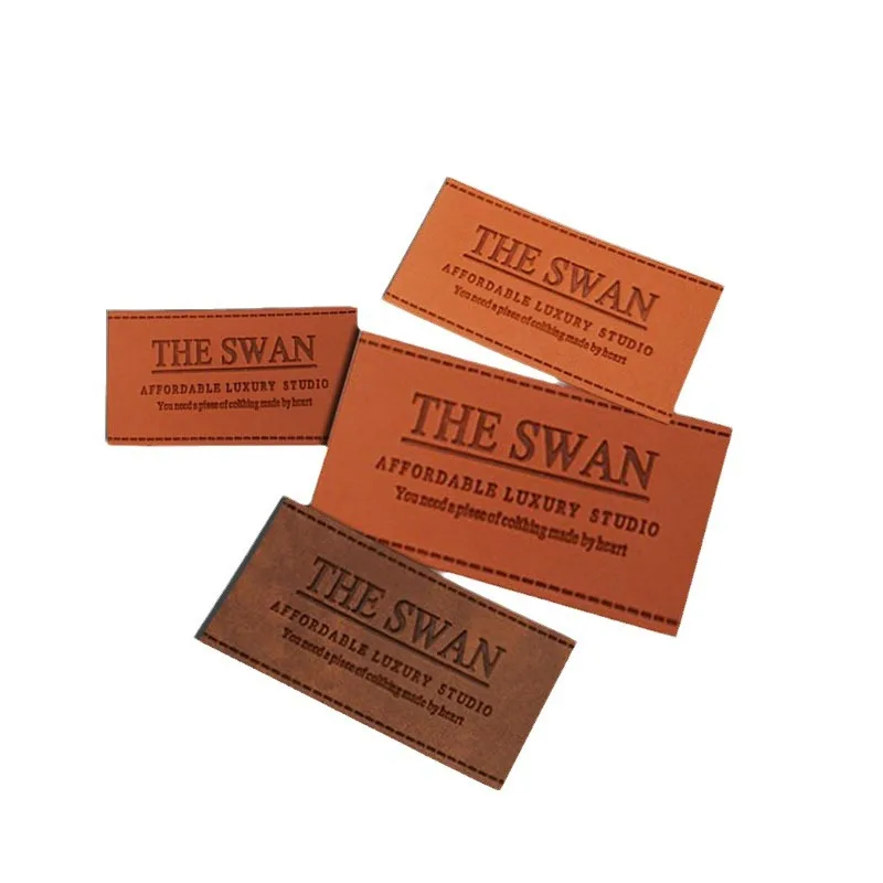 Custom Design Pu Cap Jeans Patch Embossed Logo Premium Genuine Leather Patches For Clothes