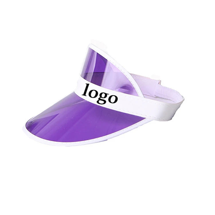 Wholesale Custom Logo Sunvisor Empty Plastic Pvc Cap Hat Beach Adjustable Sun Visor Hats