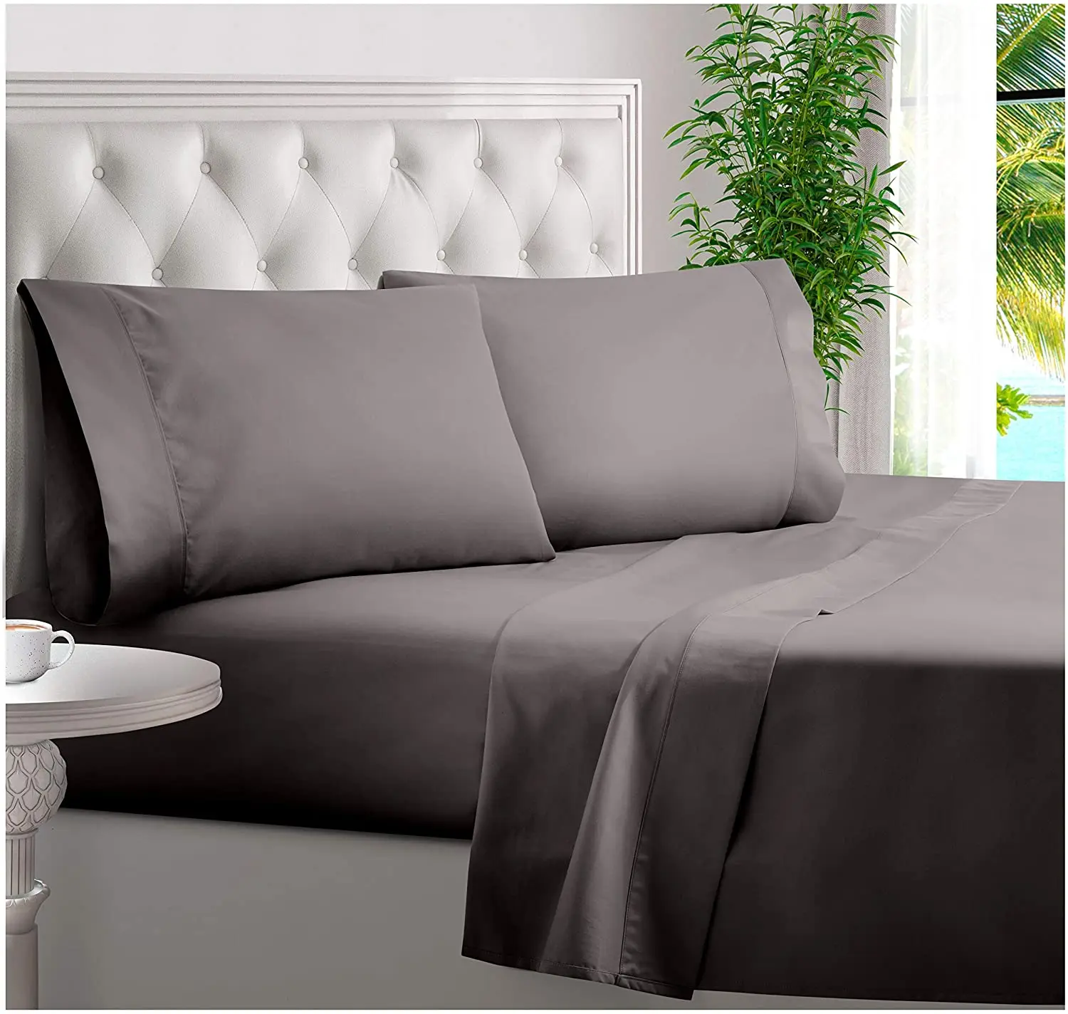 
100% Pure Organic Viscose Bamboo Sheet Set, Silk Feel, Cooling, Anti-Static, Hypoallergenic 