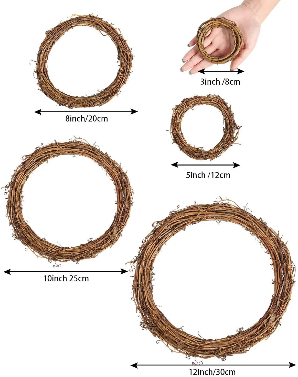 Cheep Rabbit Shape Multiple Sizes Rattan Ring Artificial Natural Easter Decorations Christmas wreaths