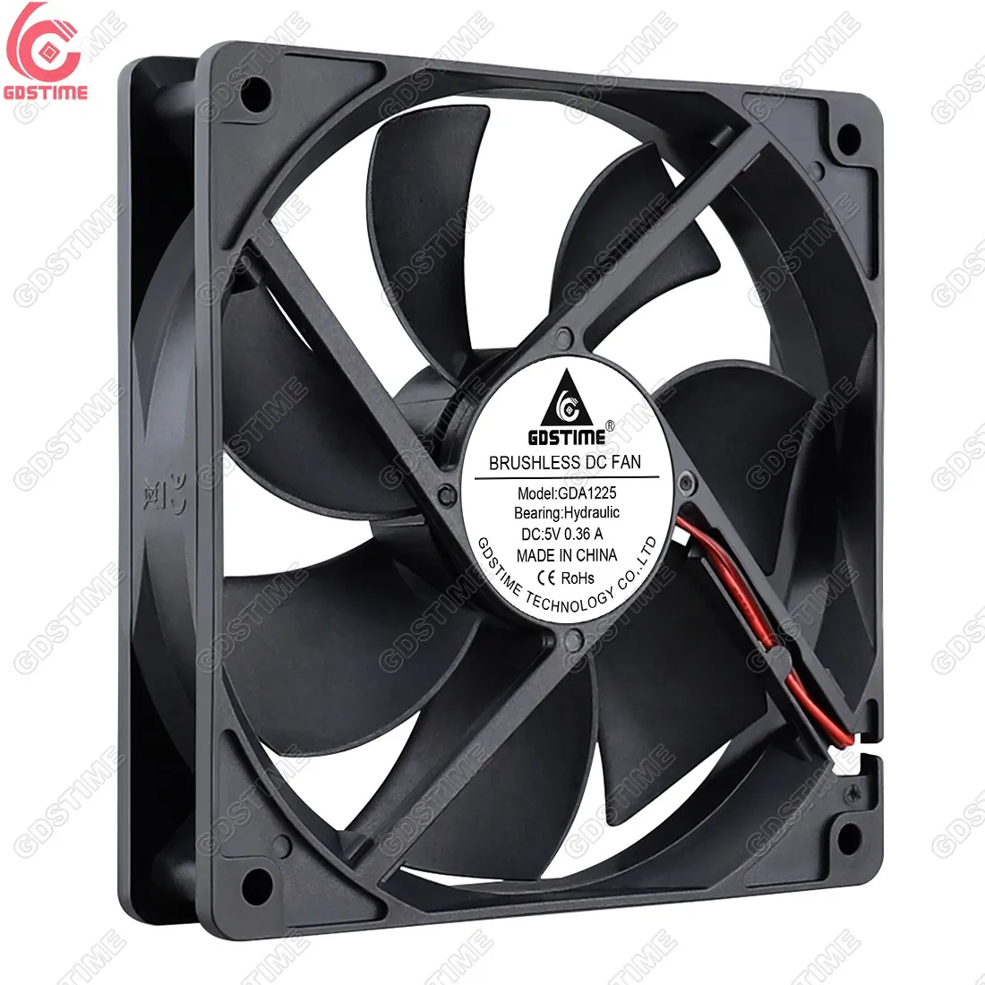 Gdstime GDA12025 DC 5V 120mmx120mmx25mm 12025 Axial PC Fan Hydraulic Bearing dc Rechargeable Brushless Industrial  Cooling Fan
