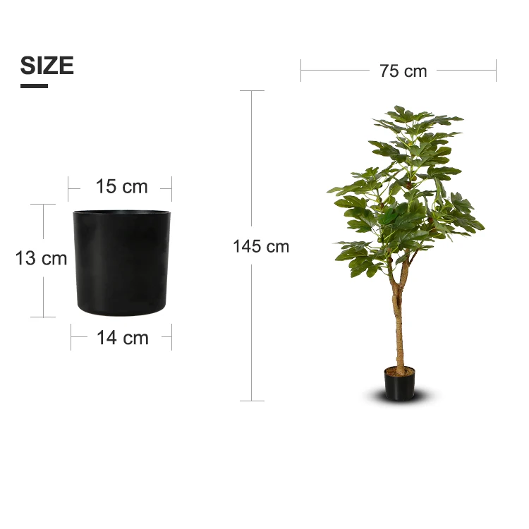 145cm Artificial Plant Ficus Carica Fruit Tree Potted Plant Artificial Tree Indoor
